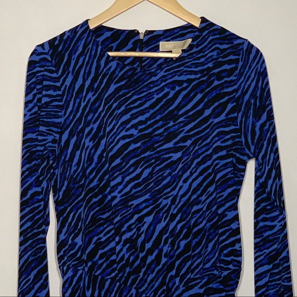 Michael Kors Bodycon Zebra Print Midi Dress - Picture 2 of 11